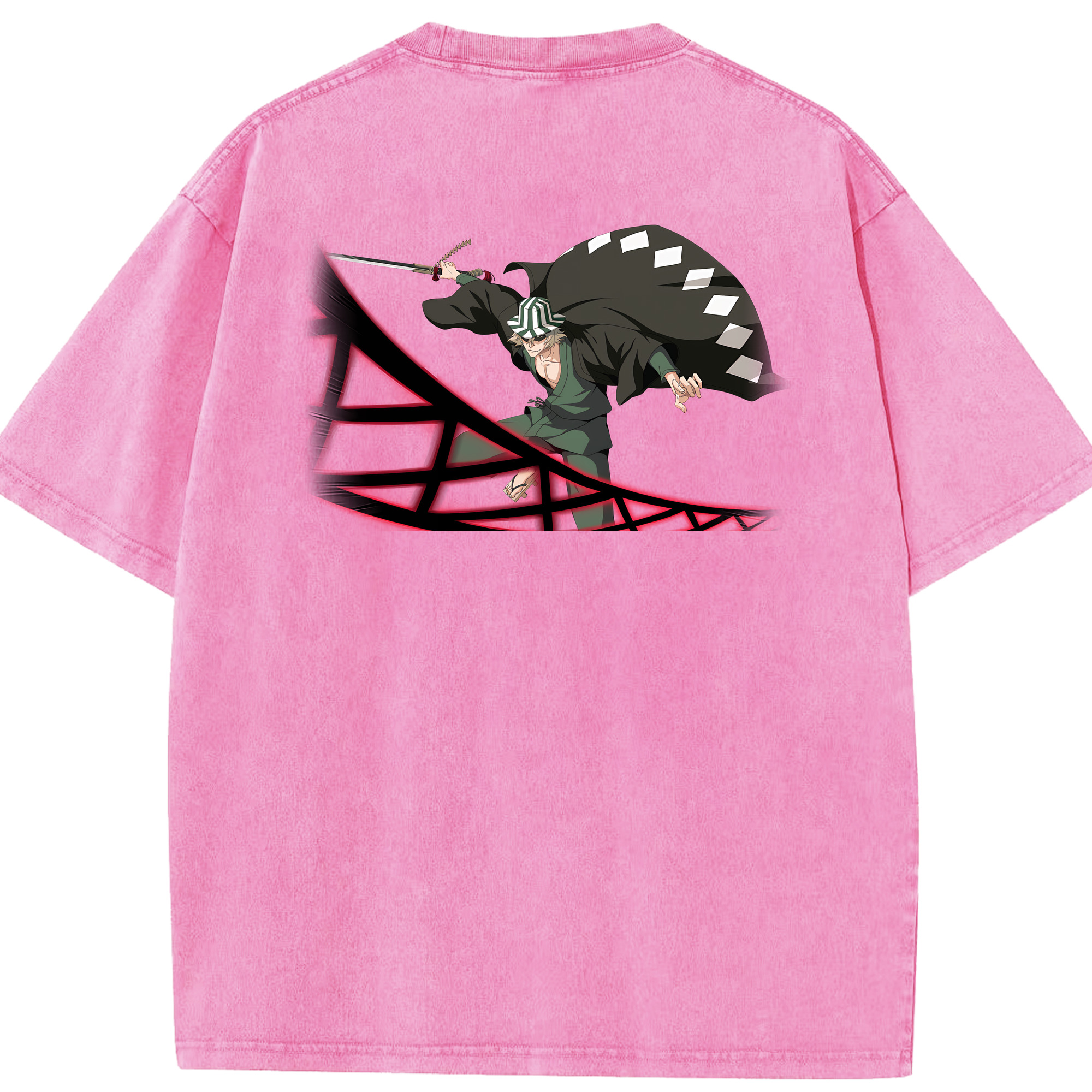（画像用） "ブリーチ 浦原 喜助（うらはら きすけ） BLEACH Urahara Kisuke " 綿100% ヴィンテージ風 半袖Tシャツ（背面プリント）